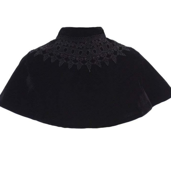 Velvet Cape Short Lace Shawl Lolita Cloak for Women Girls Dress - Picture 5 of 5